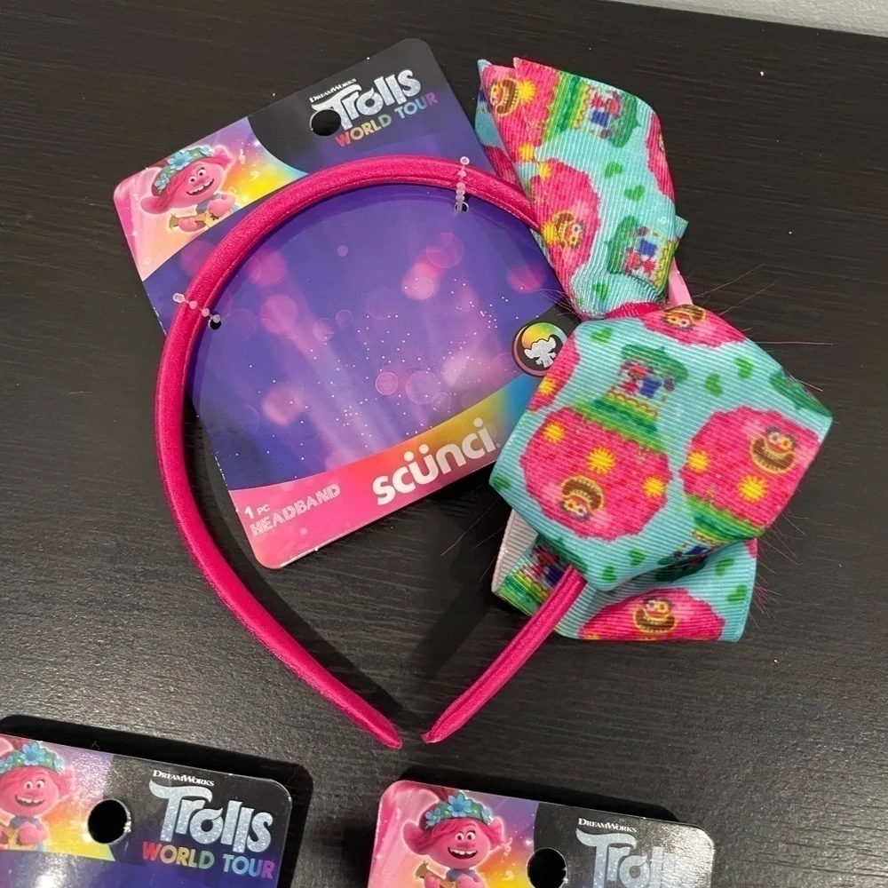 scunci Trolls 24 Snap Clips, 1pc Head Band